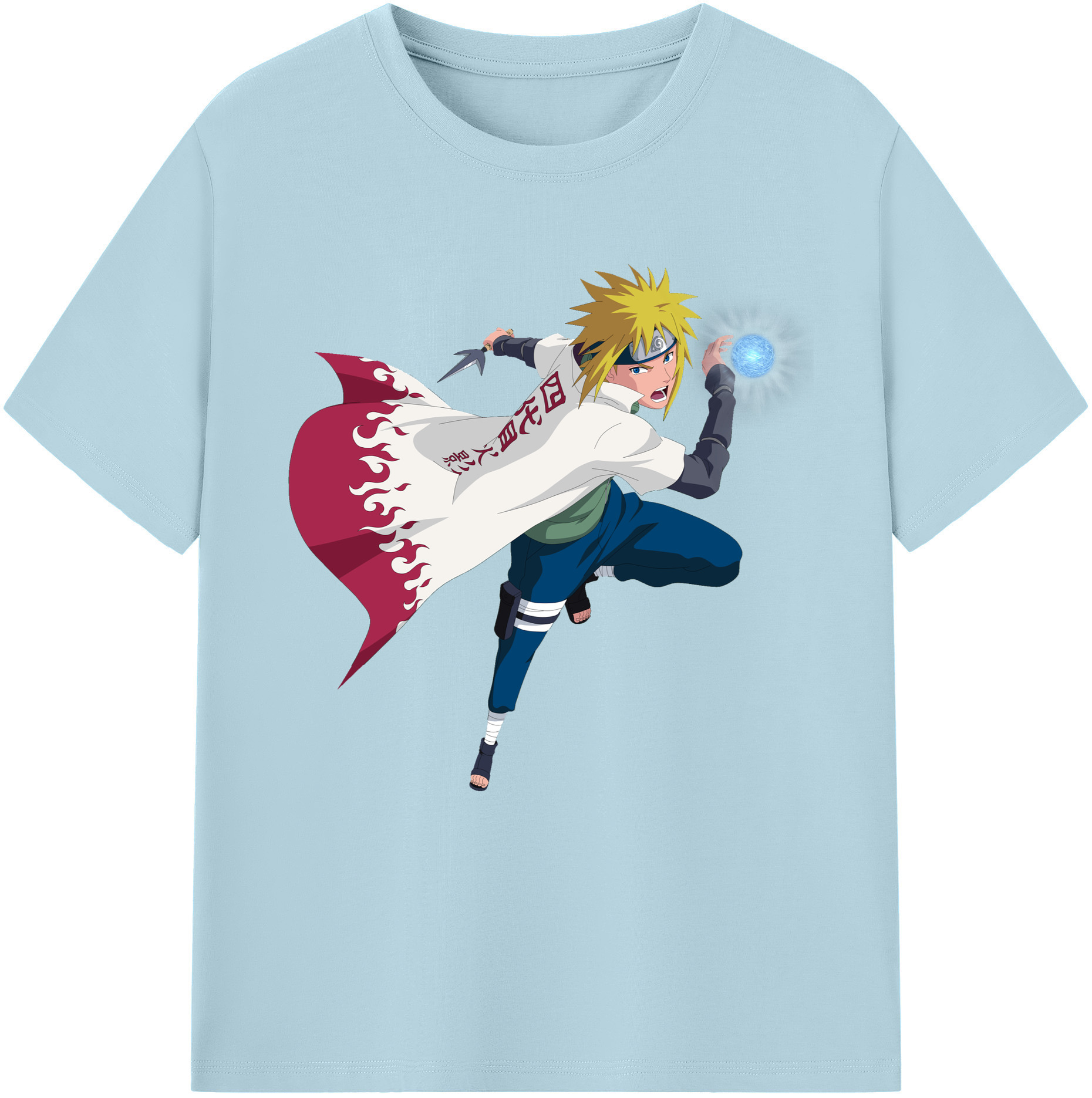 （画像用） NARUTO -ナルト- 波風 ミナト Namikaze Minato 綿100％半袖Tシャツ（フロントプリント）
